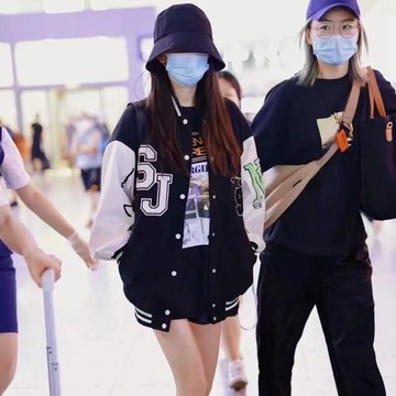 2021秋冬明星楊冪同款BOY棒球服夾克外套男女情侶寬松ins潮韓版