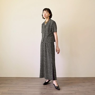 【NaSuBi Vintage】圖紋印花裙式古著套裝