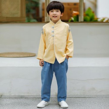 男童漢服兒童春秋中國風唐裝小孩改良復古中式服裝寶寶民族風古裝
