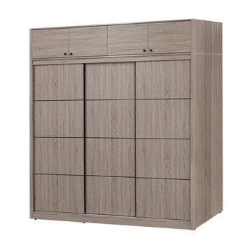 唯熙傢俱-雷希灰橡色7.5x8尺滑門衣櫃