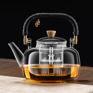2024新款玻璃耐高溫加厚泡茶家用單壺養生燒水電陶爐專用蒸煮茶器