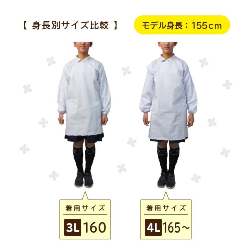 給食白衣 割烹着C型 オリジナル 605 4L-5Lサイズ かっぽう着 割ぽう着 被り 学校給食 エプロン 配膳 定番 スクール |  LINEブランドカタログ