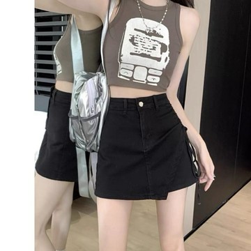 工裝裙🔥褲裙 牛仔短褲 裙子 a字裙 M~2XL 半身裙 開叉裙 褲休閒 短褲 短裙 褲子 女裝 大尺碼【台灣現貨】