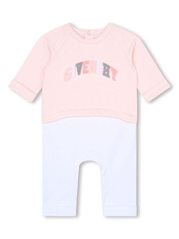 Givenchy Kids - logo-bouclé wool romper - kids - Wool - 18 - Pink