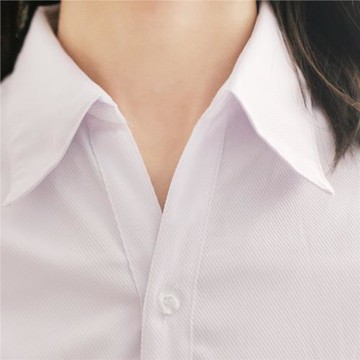 細紋斜條紋暗紋白襯衫女裝修身V領襯衣長/短袖職業裝棉OL正裝工服