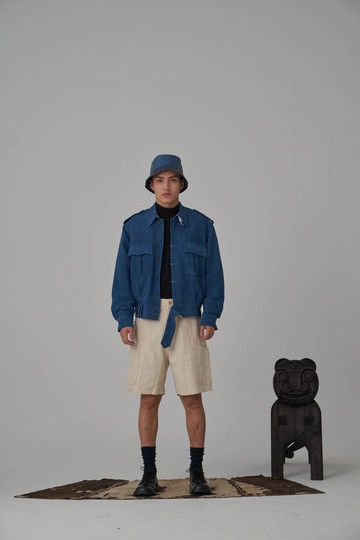 柞蠶絲工裝夾克