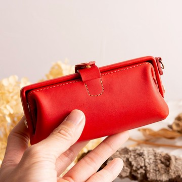尺碼訂購 Paka-glass Slim #紅色意大利皮革眼鏡盒【可定制禮品】