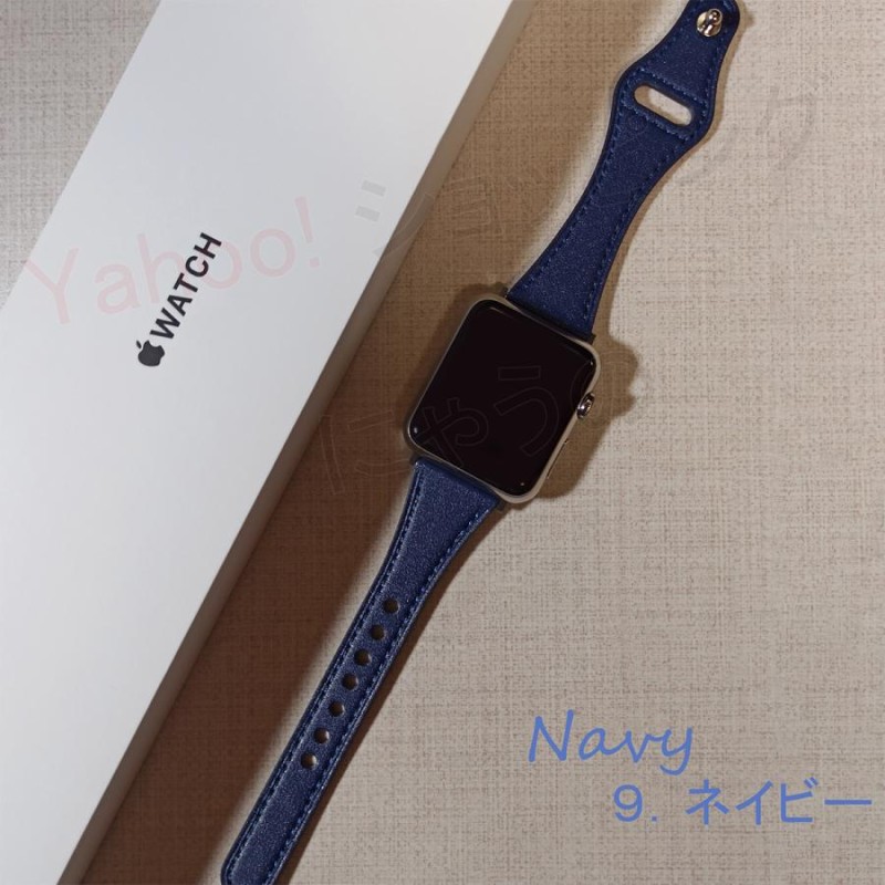 希少 Apple Watch 7 レザーバンド 本体 42 ベルト ネイビー kids-nurie.com