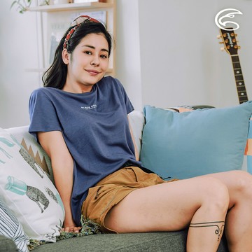 ADISI 女天絲鋅離子消臭快乾圓領T AL2311119 (M-2XL) 洋藍｜仿棉感 親膚 涼感 抗UV 除臭 吸濕排汗