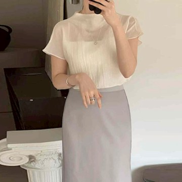 正韓襯衫 立領短袖襯衫ATM1035-創翊韓都
