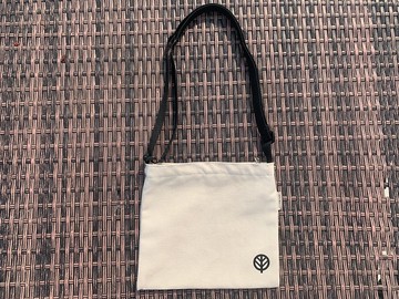 簡潔休閑輕便斜背袋-100%純棉帆布