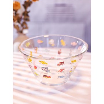 韓式手繪可愛創意水果碗卡通無鉛玻璃甜品冷飲餐具水果沙拉漏斗碗
