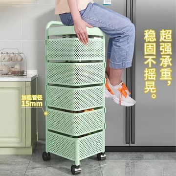 置物架 廚房置物架 廚房收納 層架 收納架 旋轉置物架 廚房收納架可拆卸旋轉收納架落地多層廚房置物架新款家用可移動客廳零