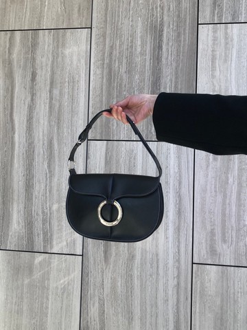 【 日本直送 名牌中古包 】LOEWE 羅威 側背包 黑色 圓形標誌 皮革 萬用包 vintage sy8ch6