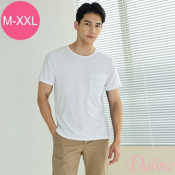 男上衣 (M-XXL)戶外休閒男士涼感清爽透氣短袖上衣T恤_白色#2650