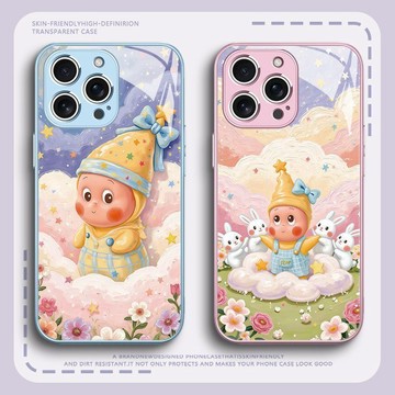 蔥薑蒜星星人適用於iPhone17手機殼新款蘋果13玻璃16plus防摔15promax全包14pro防摔12玻璃