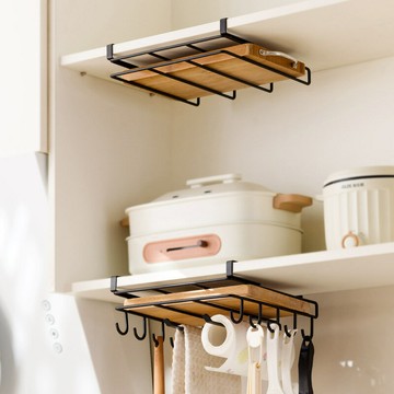 ??快速出貨?? 附發票 廚房置物架櫥柜內收納掛籃吊柜下懸掛菜板砧板收納架分層用紙掛架