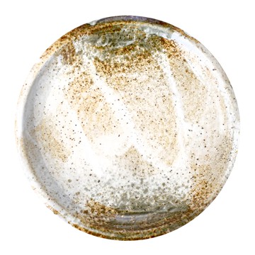 萱草 梨地 日本製 陶瓷  米色 + 棕色  24.5 x 3cm  1個