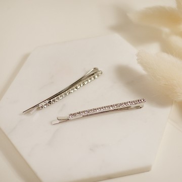 G&G鑲鑽一字夾2入組