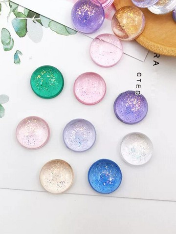 頭飾品古風時尚手工鑲嵌材料金粉閃粉顆粒感極光細閃戒面材料簡約