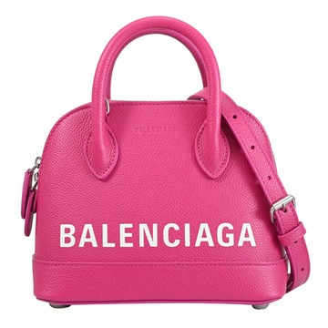 BALENCIAGA 巴黎世家 550646 VILLE XXS 品牌LOGO保齡球包.桃粉