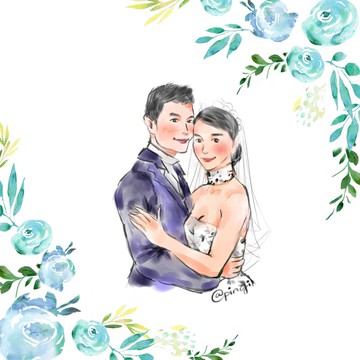 插畫風婚卡喜帖設計謝卡書約貼紙桌牌結婚紀念賀卡明信片婚禮小物