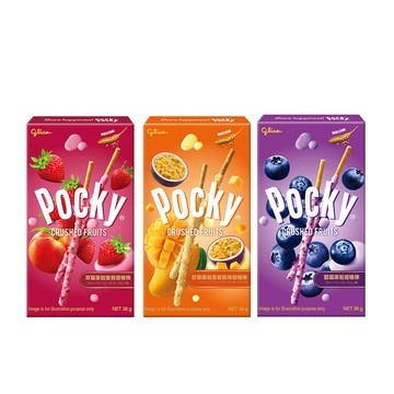 Glico Pocky百奇 藍莓/草莓蜜桃/芒果百香 果粒優格棒-任選