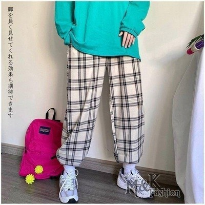 チェックパンツ レディース ワイドパンツ チェック柄 カジュアル ズボン 春夏 ウエストゴム 美脚効果 ボトムス 通販 Lineポイント最大get Lineショッピング