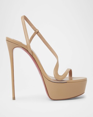 Rosalie Red Sole Platform Slingback Sandals