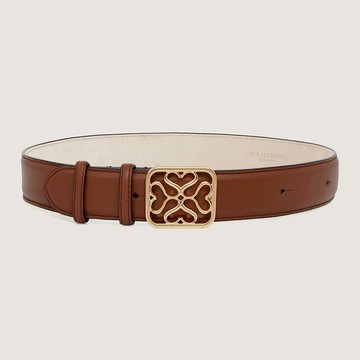 Strathberry Monogram Wide Buckle Belt - Tan