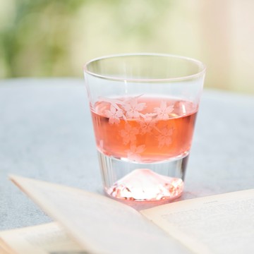 日本 田島硝子 日本製富士山雕花威士忌杯 櫻花豪華款