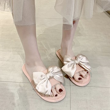 仙女風蝴蝶結外穿涼拖鞋女2021年夏季新款小清新居家室內地板拖女