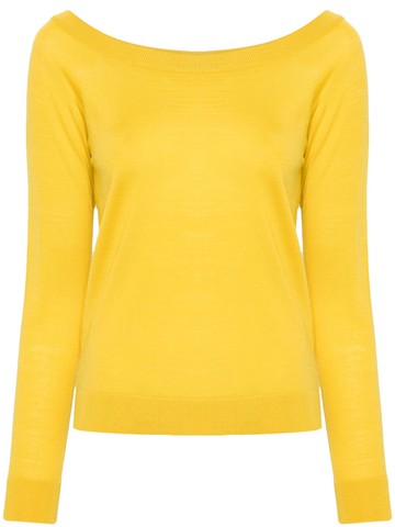 Semicouture - fine-knit virgin wool jumper - women - Virgin Wool - M - Yellow