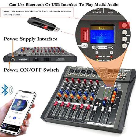 Channels Audio Mixer for karaoke Interface mixing board USB Bluetooth Effect Play Mp3 Music Audio Record By Smartphone PC   48V Phantom compatible C