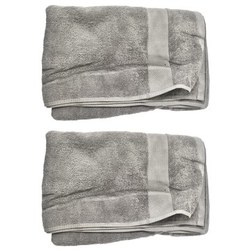 純棉浴巾 140cm長 x 70cm寬 約400g  銀河灰  2條