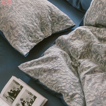 輕奢床包 立體提花床組 60支長絨棉四件組 純棉四件組 北歐床包 藝文風床單 拼色床包組 被套 床單 被單 單人雙人 高