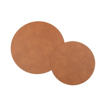 BULL 皮革地墊（雙圓、自然）