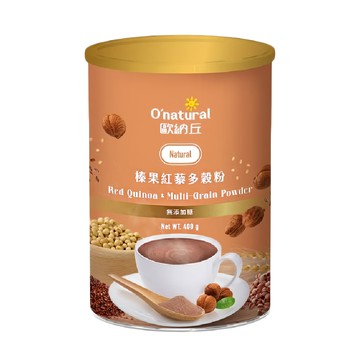 O'natural 歐納丘 榛果紅藜多穀粉  無添加糖 400g  1罐