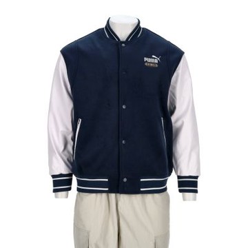 Puma 韓國線 流行系列 King 男款 藍白色 亞規 鋪棉 保暖 棒球外套 外套 63428206