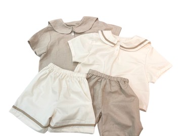 【台灣製手創】棉質水手領套裝