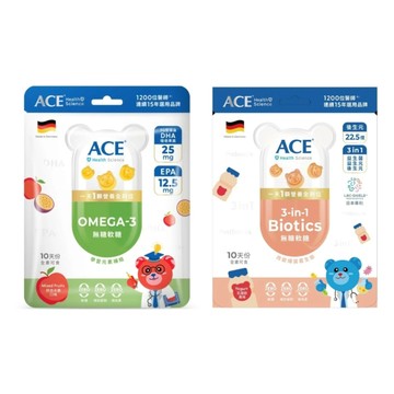 ACE Science 無糖系列德國Q軟糖(OMEGA-3/3合1益生菌) 無糖軟糖