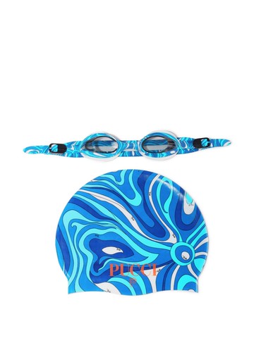 PUCCI - Marmo-print swimming set - women - Silicone - One Size - Blue