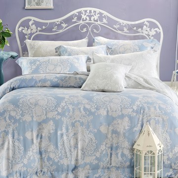 FOCA 3M專利吸濕排汗 天絲兩用被舖棉床罩6件組  雙人加大  愛的華爾滋 藍色 + 灰色