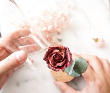 【客製化禮物】獨家-訂製法式永恆金屬小紅玫瑰花