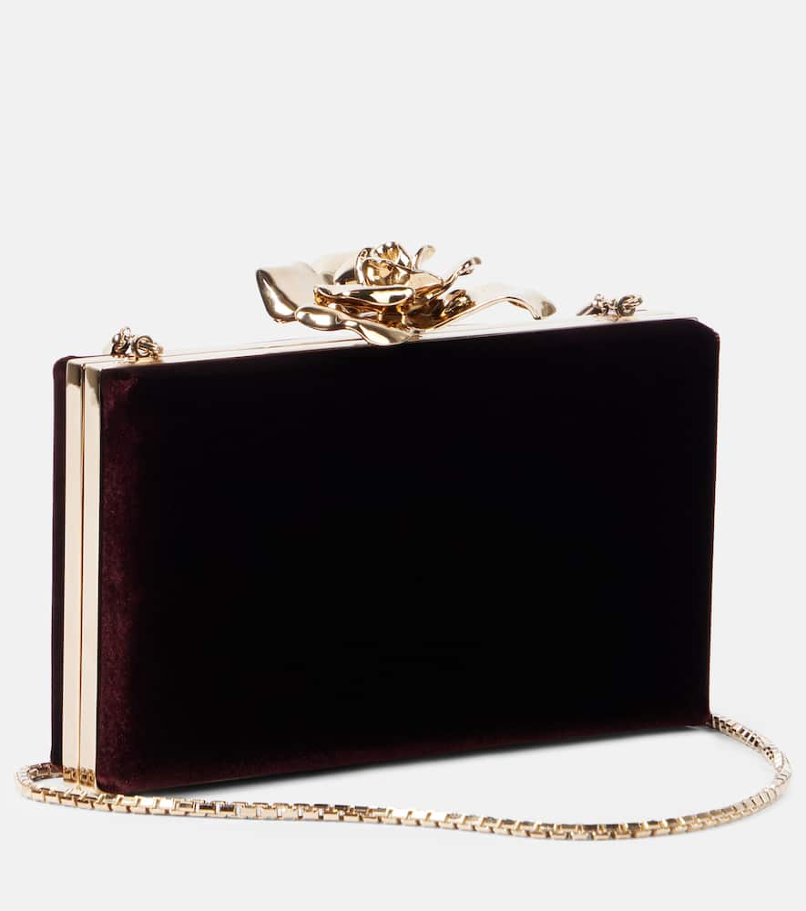 Victoria Beckham Frame Flower Mini velvet clutch