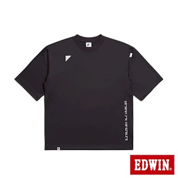 EDWIN 男裝 EFS 鳳梨目大寬版短袖T恤-黑色