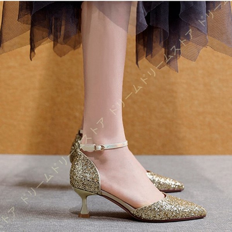 レディース シューズ パンプス 春夏 サンダル ベルト付き ぺたんこサンダル オシャレ シンプル ラインストーン 森ガール オフィスパンプス 太めヒール かわいい 通販 Lineポイント最大0 5 Get Lineショッピング