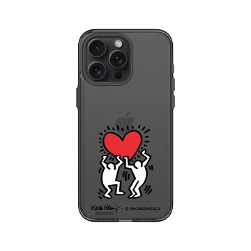 iPhone 15 Pro Max Clear 酷墨灰 - Keith Haring - 愛心
