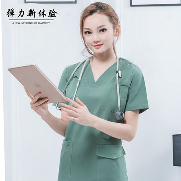 高級彈力 護士服 工作服 刷手服 師袍 服 衣 師服 工作裝 刷手服女 洗手衣 分體套裝 短袖長袖