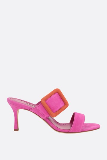 MANOLO BLAHNIK Gable suede mule sandals Woman